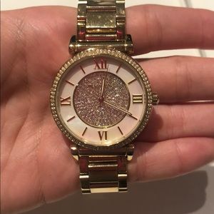 Michael Kors gold crystal and iridescent watch